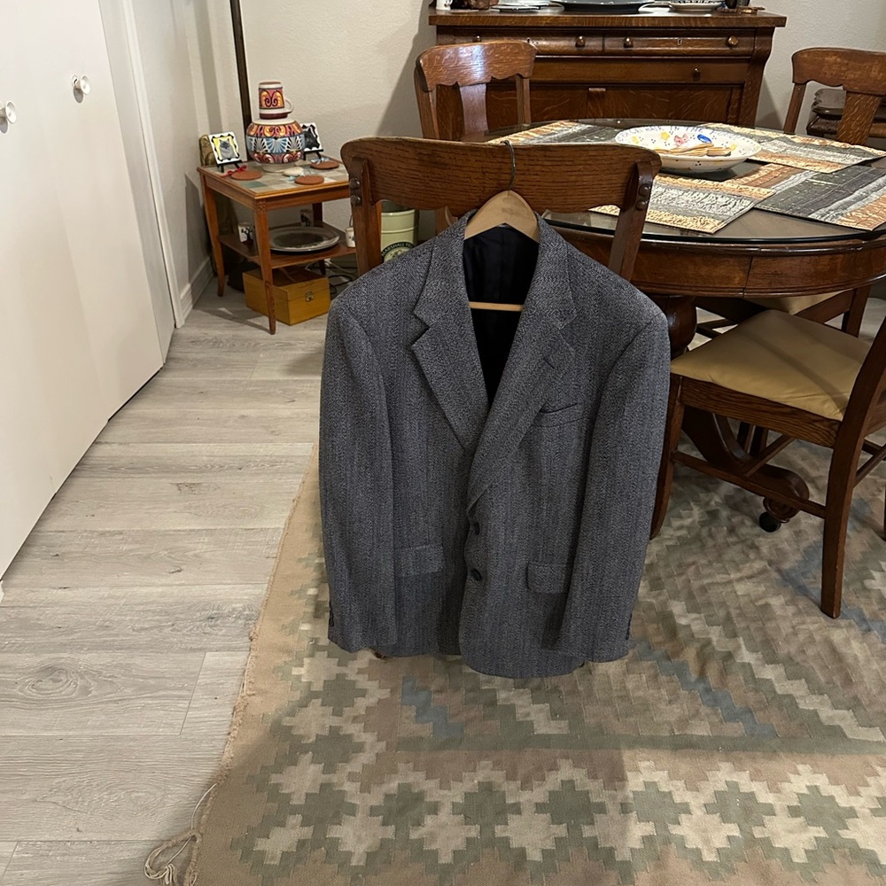 Vintage Botany 500 Gray Tweed w/blue Men's Sport Coat size 40R? Made in the USA